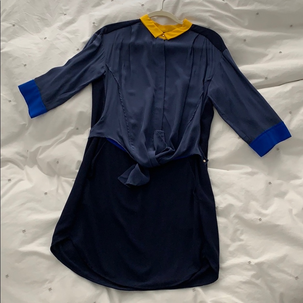 Blue Silk Convertible Dress NWOT